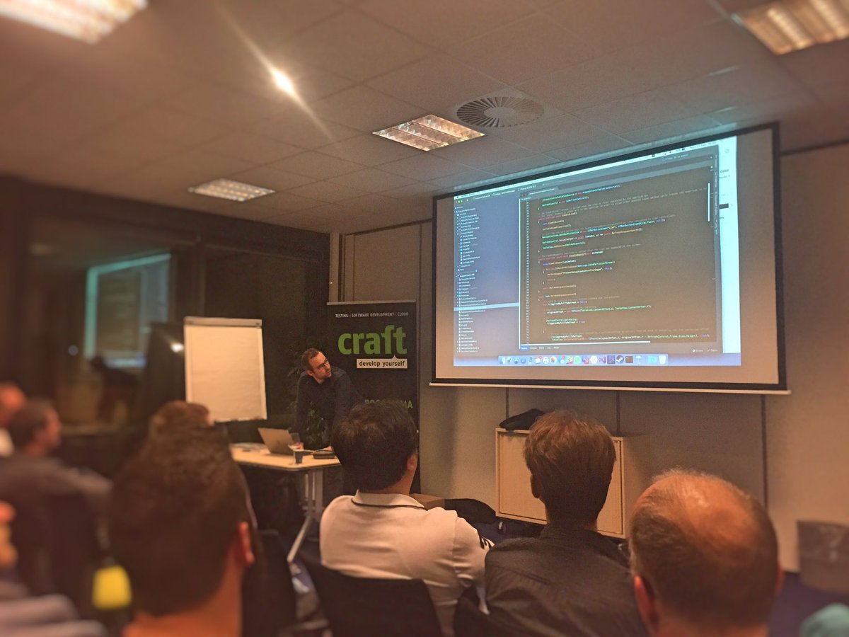 marcofolio's tweet image. Demo time! @Qonstrukt diving into some samples to show off the power from #ReactiveUI at our #Xamarin Meetup
