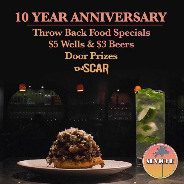 DowntownPitt's tweet photo. Celebrate @sevichepgh's 10-year anniversary with a party, some great specials, and music this Friday! https://t.co/uoSWoVDOm4 https://t.co/BKA4WikG3W