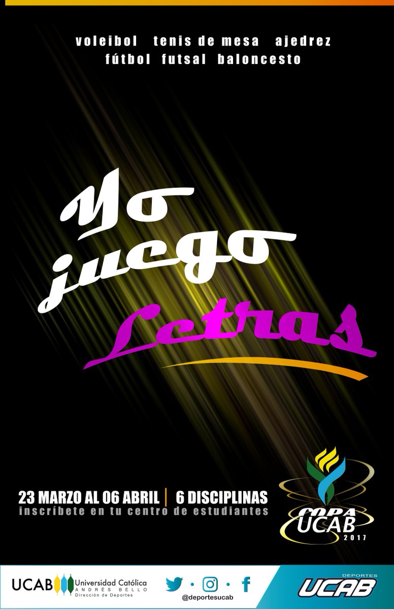 DeportesUcab's tweet photo. Llegó el momento de representar a tu #escuela, sé parte de algo grande. Dilo fuerte y claro 📢 ¡Yo juego #CopaUCAB! Yo juego @CELUCAB https://t.co/Fb4qnNmzpS
