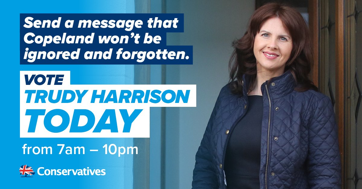 Don’t let #Copeland be ignored and forgotten. VOTE TODAY for Trudy Harrison. Polls are open until 10pm.