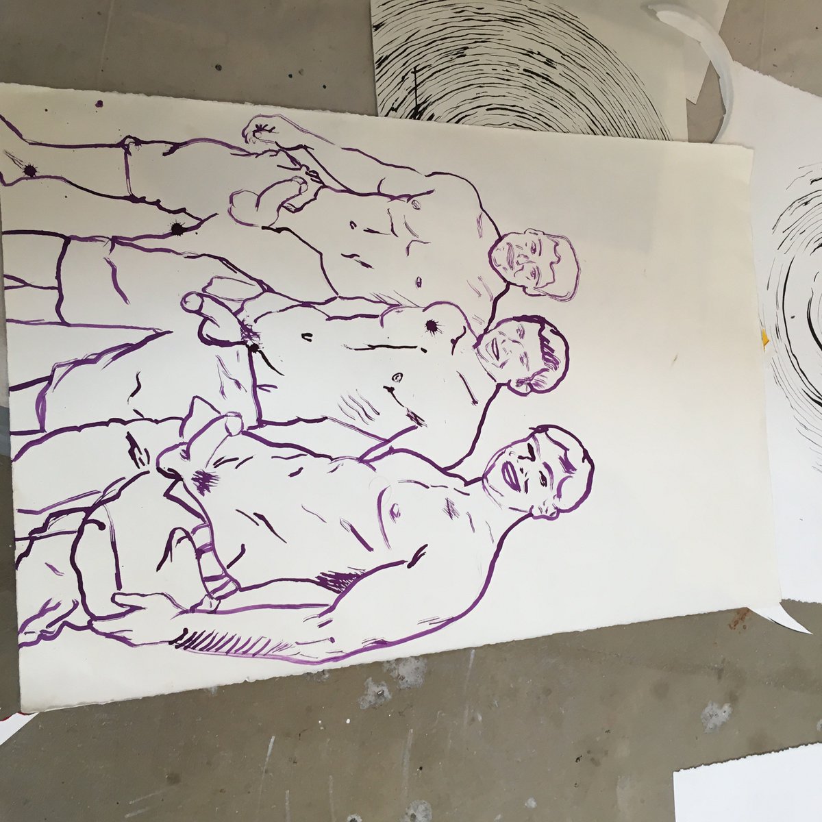 RaymondPettibon's tweet photo. Into the line-uyp. https://t.co/beMfX4ITzt