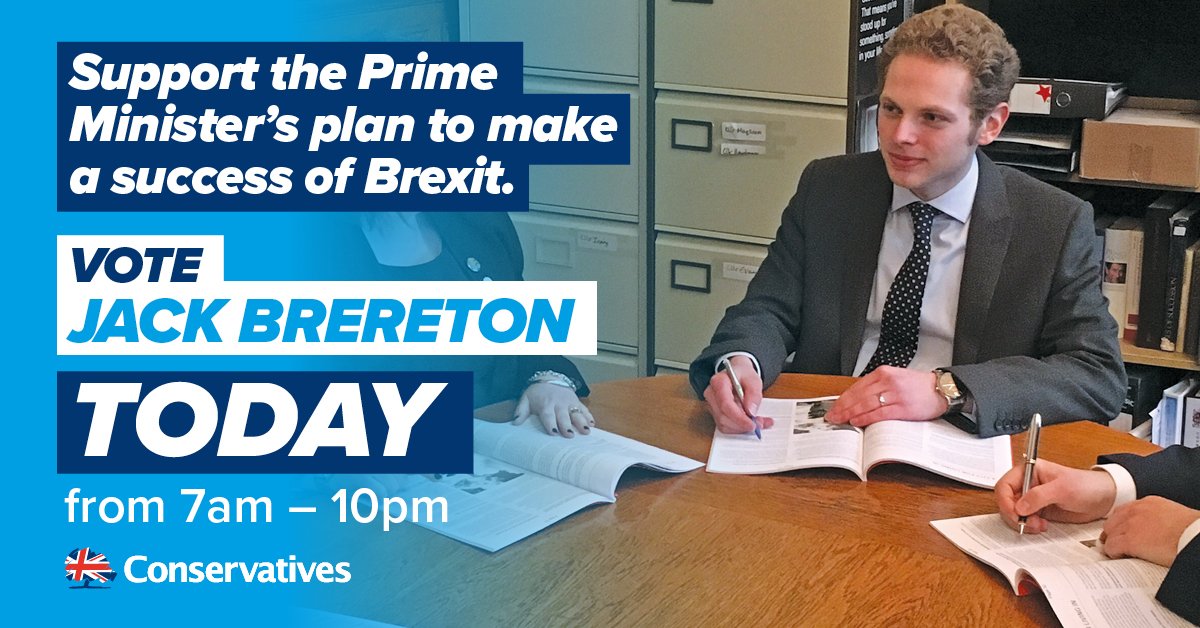 Make your #StokeOnTrent #byelection vote count. VOTE for Jack Brereton. Polls are open 7am-10pm