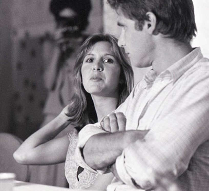 kenobitrinity's tweet image. carrie fisher and harrison ford visits japan, 1978