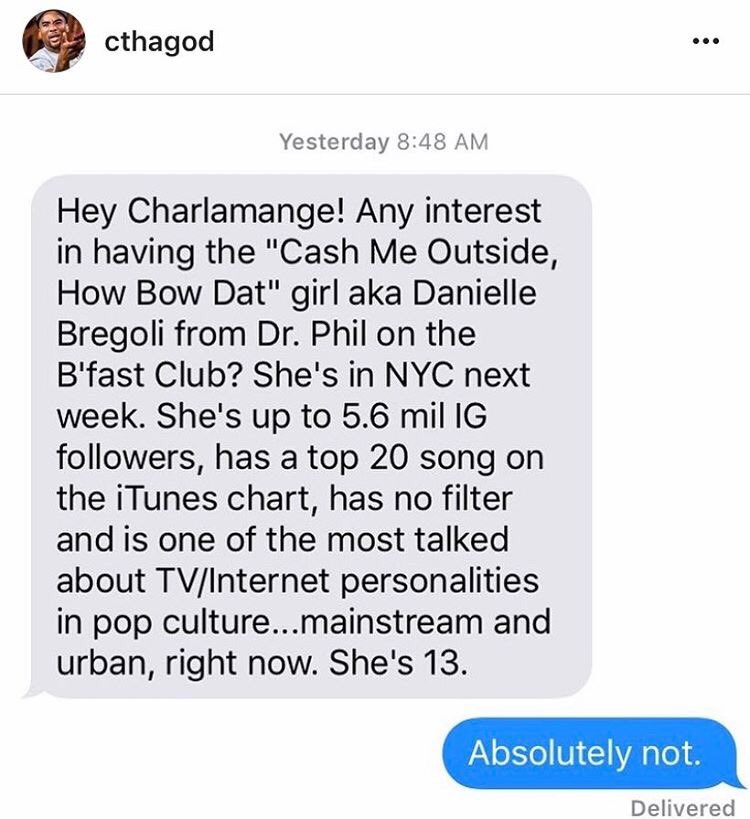 WORLDSTAR's tweet photo. Charlamagne Tha God a savage! 😳😂 @cthagod https://t.co/J6S6Sa7EbS