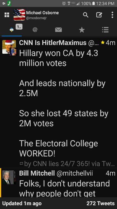 jimcrackedcrn's tweet photo. @brucebarket @realDonaldTrump And then there was the Electoral College. #Libtards #russianhacking #MAGA #realmathmatters #FoxNews https://t.co/MqCha8Xfb9