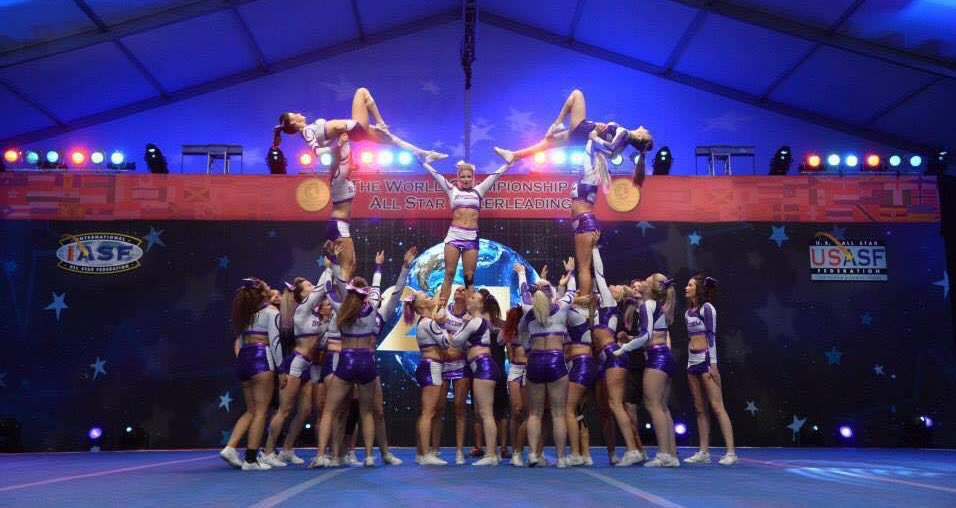 KateMPalka's tweet image. Throwback to worlds 2015 #mybetter #rangersrampage #cheerleading #fgl #elite #allstar #flyer