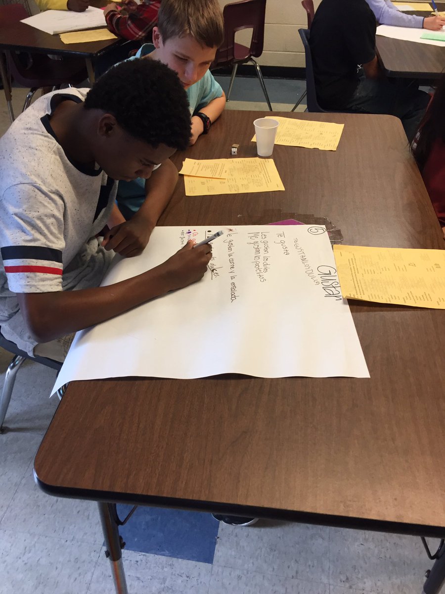 ShaughnessySra's tweet photo. Active learning today! #spanish #gustar #ser #1phasd #cmslegacy https://t.co/vYEZRRNNfT