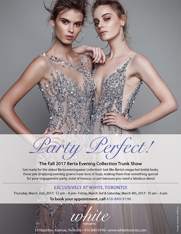 whiteTO_MTL's tweet photo. This is hot! Introducing the @bertabridal Evening Line at #WhiteToronto in Canada! Trunk Show: March 2-4. By appointment, call 416-849-9196. https://t.co/HDIIyBNOyi