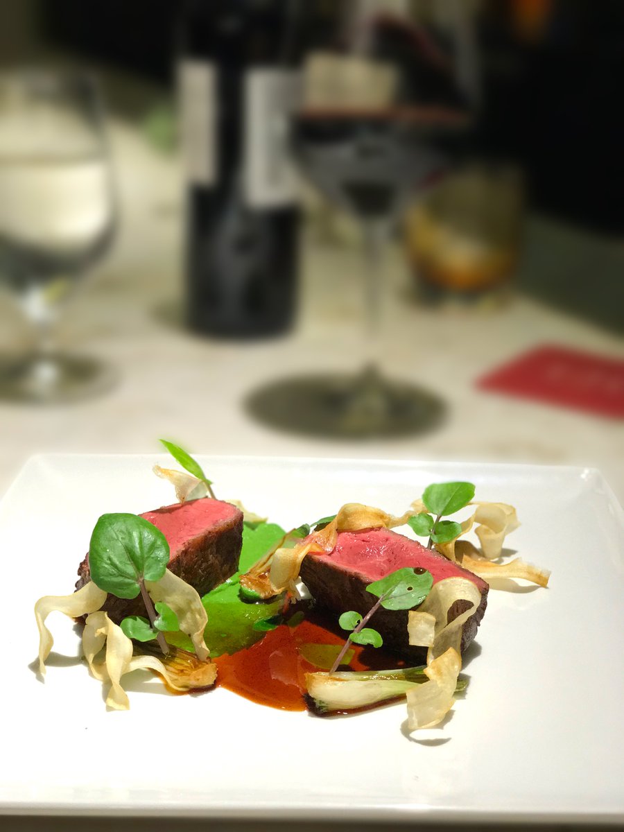 DINEOUT LONG BEACH 2.0: PRIME STRIP LOIN, with charred scallion pesto, salsify, farmlot59, arugula. See you tonight. chianina.com