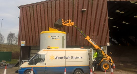 WTechSystems's tweet photo. All WinterTech Systems Vans come fitted with their very own telehandler and driver! #wearegoingtoneedabiggervan https://t.co/G4RbKgfHv9