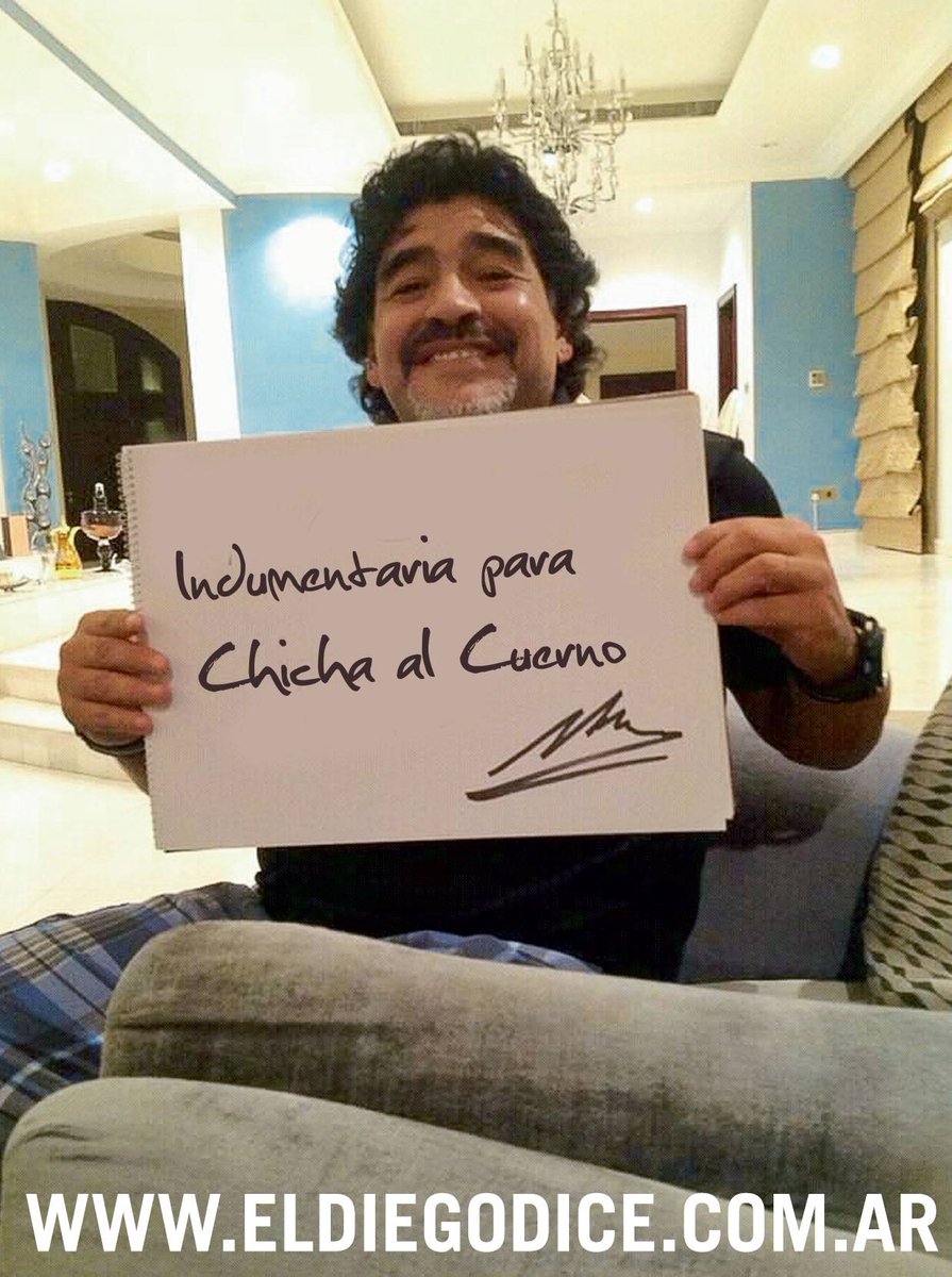 ChichaAlCuerno's tweet photo. Ah bueeeeh... Si el Diego lo dice, que así sea :D
#D10S #Maradona #Genio #Entreligas #DaleChicha #ChichaAlCuerno https://t.co/ALYx1GMcmR