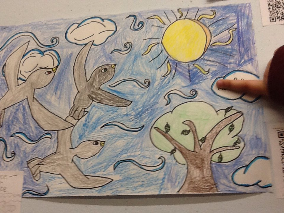 learnwithmrsle's tweet photo. We were inspired by Norval Morrisseau paintings. We started our own paintings. These paintings tell a story. @jmklearn https://t.co/emjhOucXeN