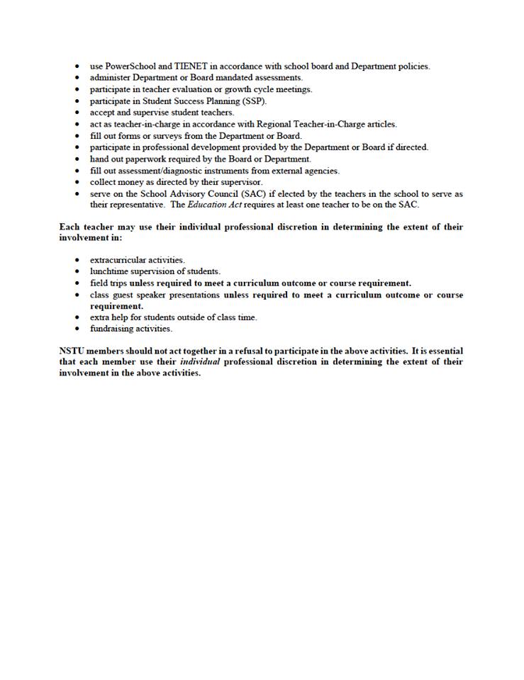 Educhatter's tweet image. #TeacherDispute Impact: #NSTU Work-to-Rule has devolved into Work-to-Contract in #NovaScotia Professionalism takes another hit  #NSpoli