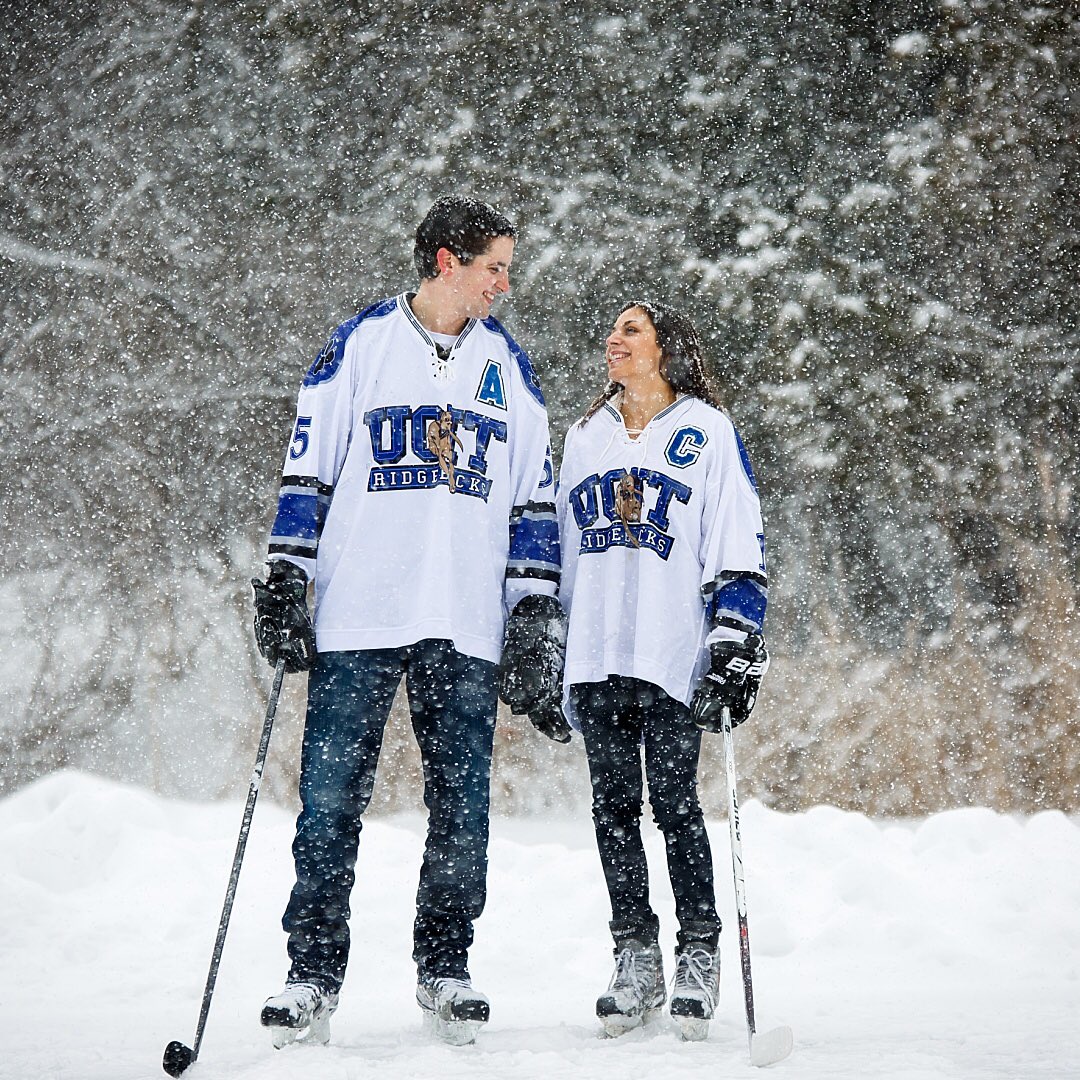 AcklandPhoto's tweet photo. United by a love of hockey! Can it get anymore Canadian? #acklandbride #uoit #uoitridgebacks https://t.co/IaQb6NHPhh