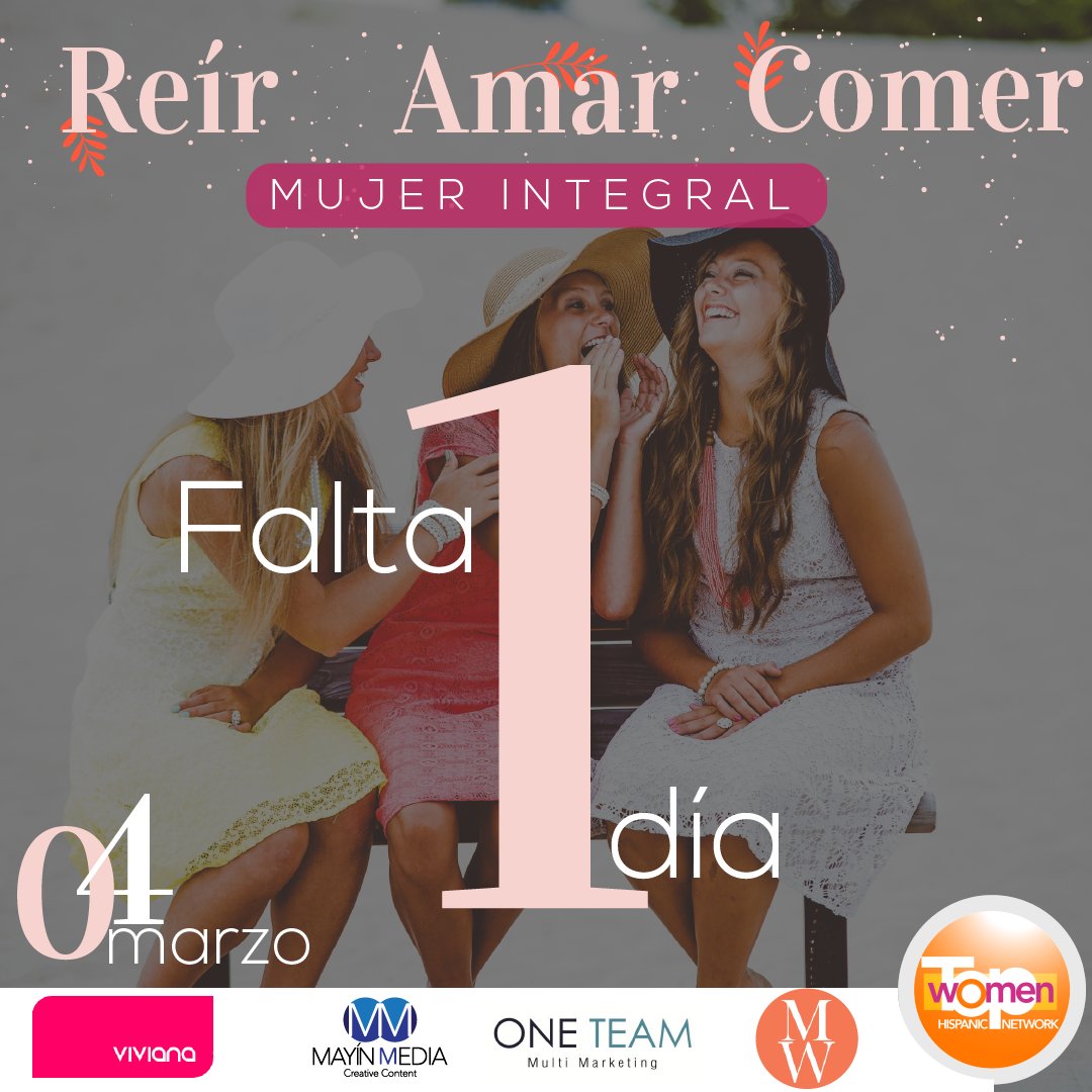 topwomenhn's tweet photo. ¡Mañana es el gran día! Te esperamos en @TamboWorks para disfrutar de lo maravilloso de ser una #MujerIntegral con #ReírAmarComer. https://t.co/iSMohWWprJ