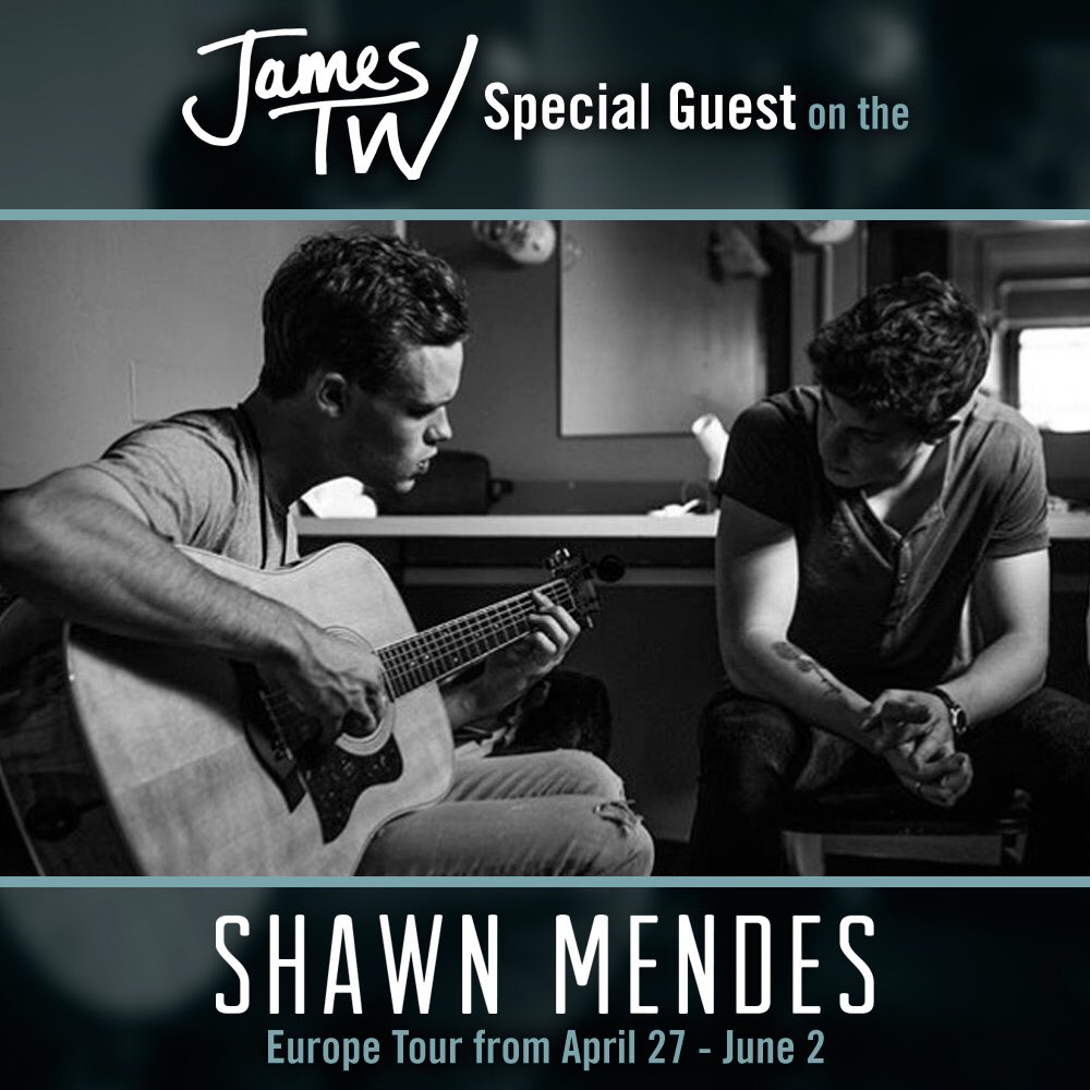 JamesTWmusic's tweet photo. So pumped to be going on tour with @shawnmendes to play his European dates! https://t.co/QevZ0fSbsc