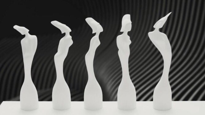 JoelyCook's tweet photo. Tonights Brit Awards were designed by the late &amp; great Zaha Hadid, the 5 awards aim to "represents diversity" #BRITs #architecture https://t.co/cfYoBuKA5i