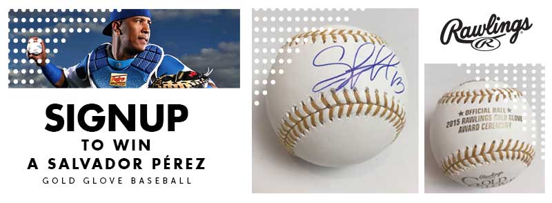 Win a signed <a href="/RawlingsSports/">Rawlings Baseball</a> Gold Glove baseball from a Gold Glover (<a href="/SalvadorPerez15/">Salvador Perez</a>): bit.ly/2lLtc0K #JustBallGloves #Contest