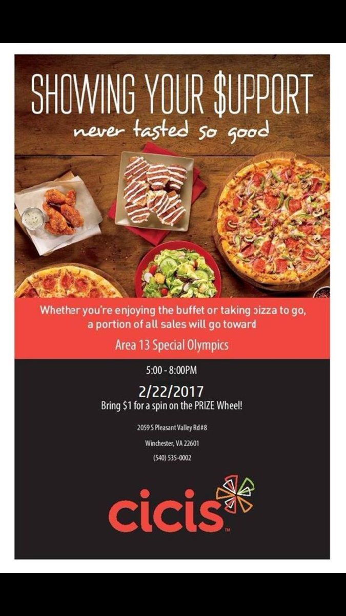Area13SOVA's tweet photo. CiCis TONIGHT 5-8pm. Come out for some yummy pizza. Let them know you're with Area 13. Thanks! https://t.co/4n6AwAYaBa