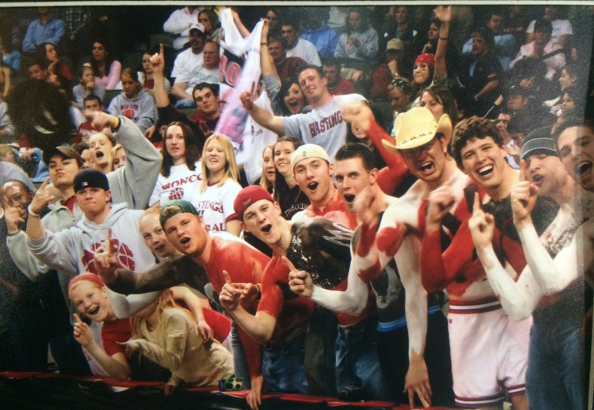 HCBroncoWBB's tweet image. Looking for atmosphere!  Join us  tonight at 7pm for a GPAC tournament battle v NW. HC students Circa 2003. @Hastingsbroncos @HC_Advantage