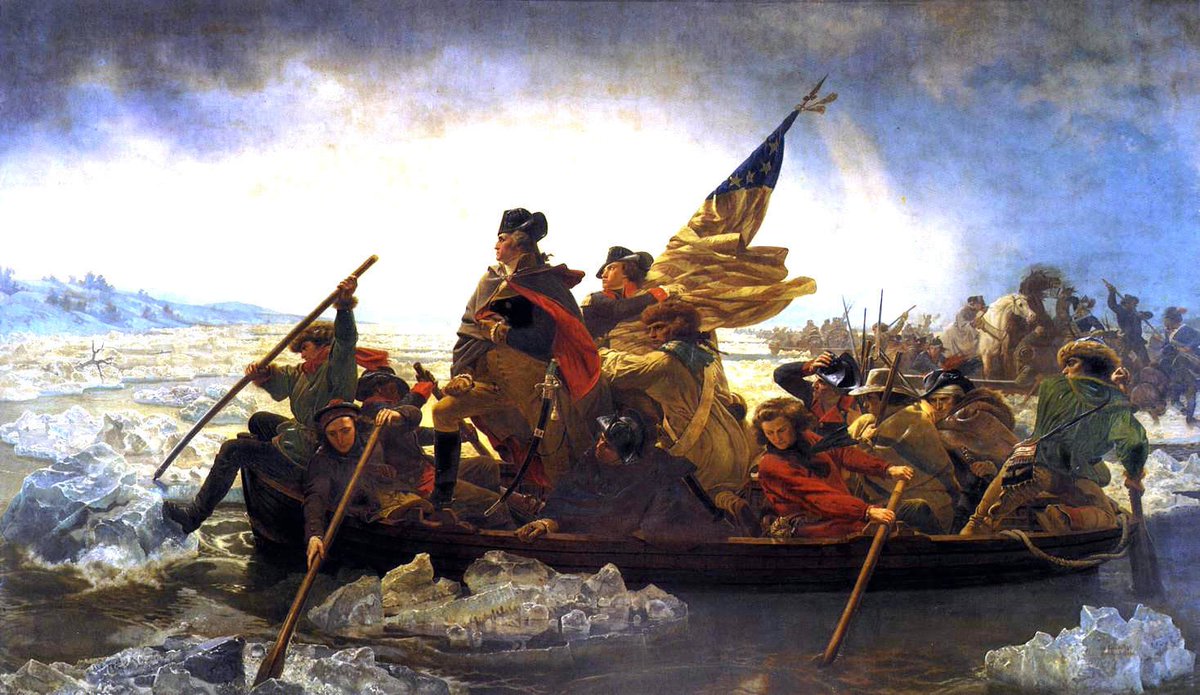 VMTRoanoke's tweet photo. Happy Birthday to this guy, painted here in a Durham boat, crossing the Delaware River! #GeorgeWashington https://t.co/gzAmaU5KgM