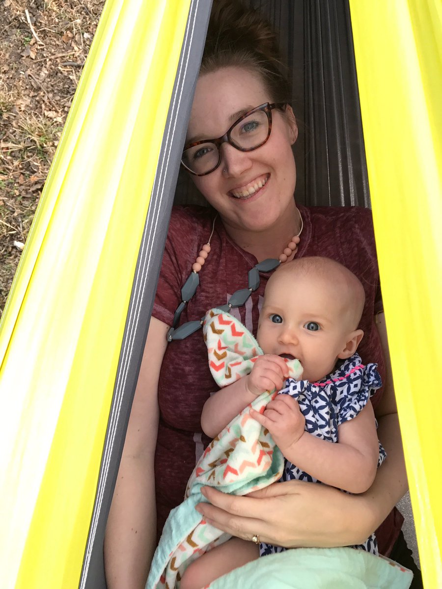 JonathanCWahl's tweet photo. How are you enjoying this beautiful weather? Nora's trying her big girl stroller and a hammock for the first time. #HammockLife #TrainYoung https://t.co/J2ShZXp9Iq