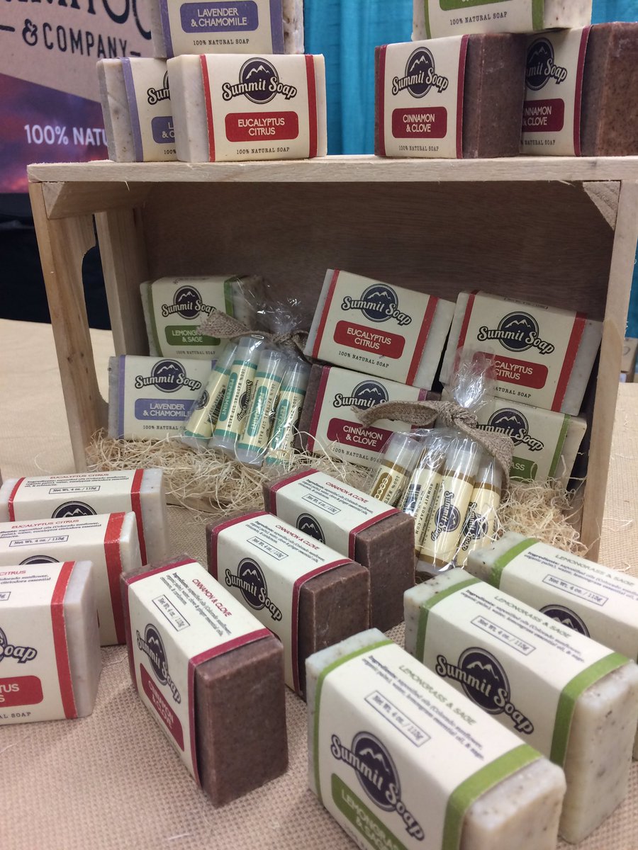 SummitSoap's tweet photo. Prepping for the #rockymountaingiftshow at the #denvermart this weekend! Excited to meet some new #wholesale partners! #summitsoap https://t.co/ABRx1wVqqX