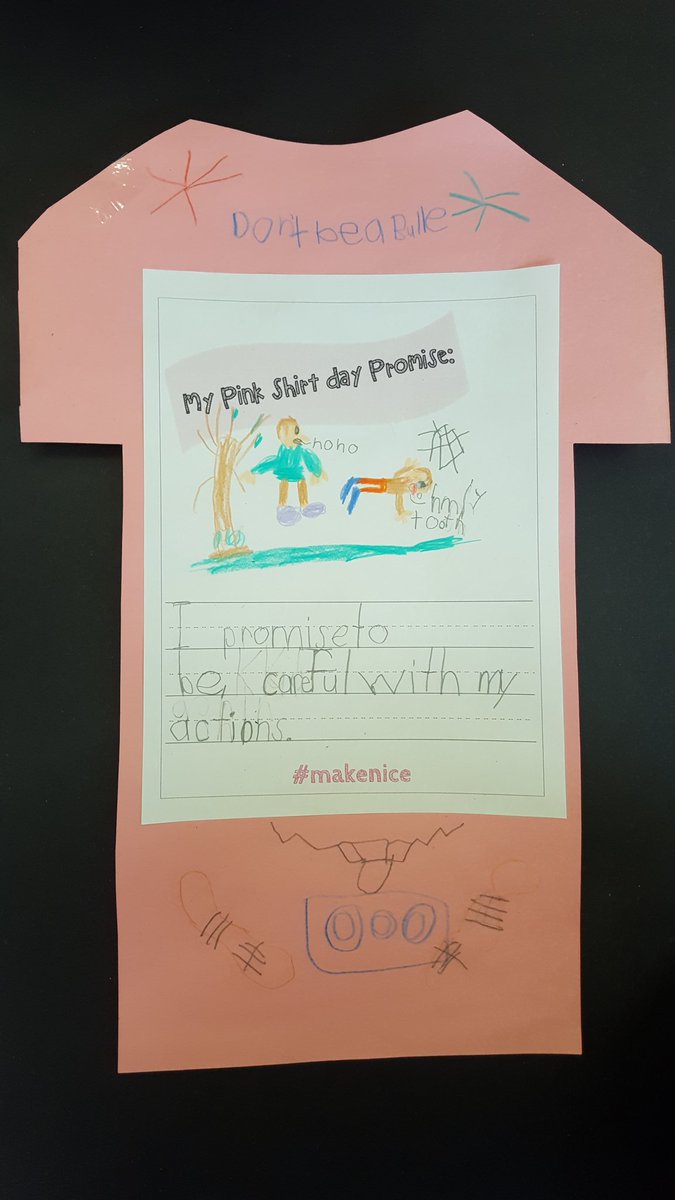 "I promise to be careful with my actions" #makenice #pinkshirtdaypromise <a href="/GEDSB/">Grand Erie District School Board</a>