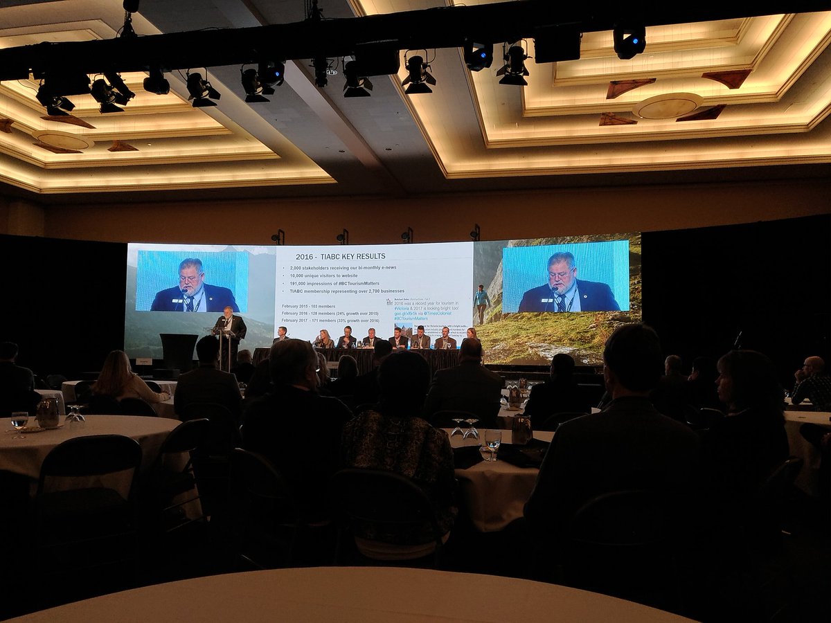 go2HR's tweet photo. .@BCTourismConf kicks off w/ the Town Hall. @TIABC_CA shares results. Sector associations share key issues w/ the room. #BCTourismMatters https://t.co/EwjbmQLDOO