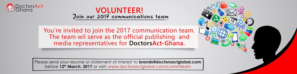 dannomah's tweet photo. Volunteer !
Join our 2017 communications team
https://t.co/dDhoxDdOPq
#doctorsAct #medicalmissions #globalhealth #Ghana https://t.co/bggxZIiIJ9