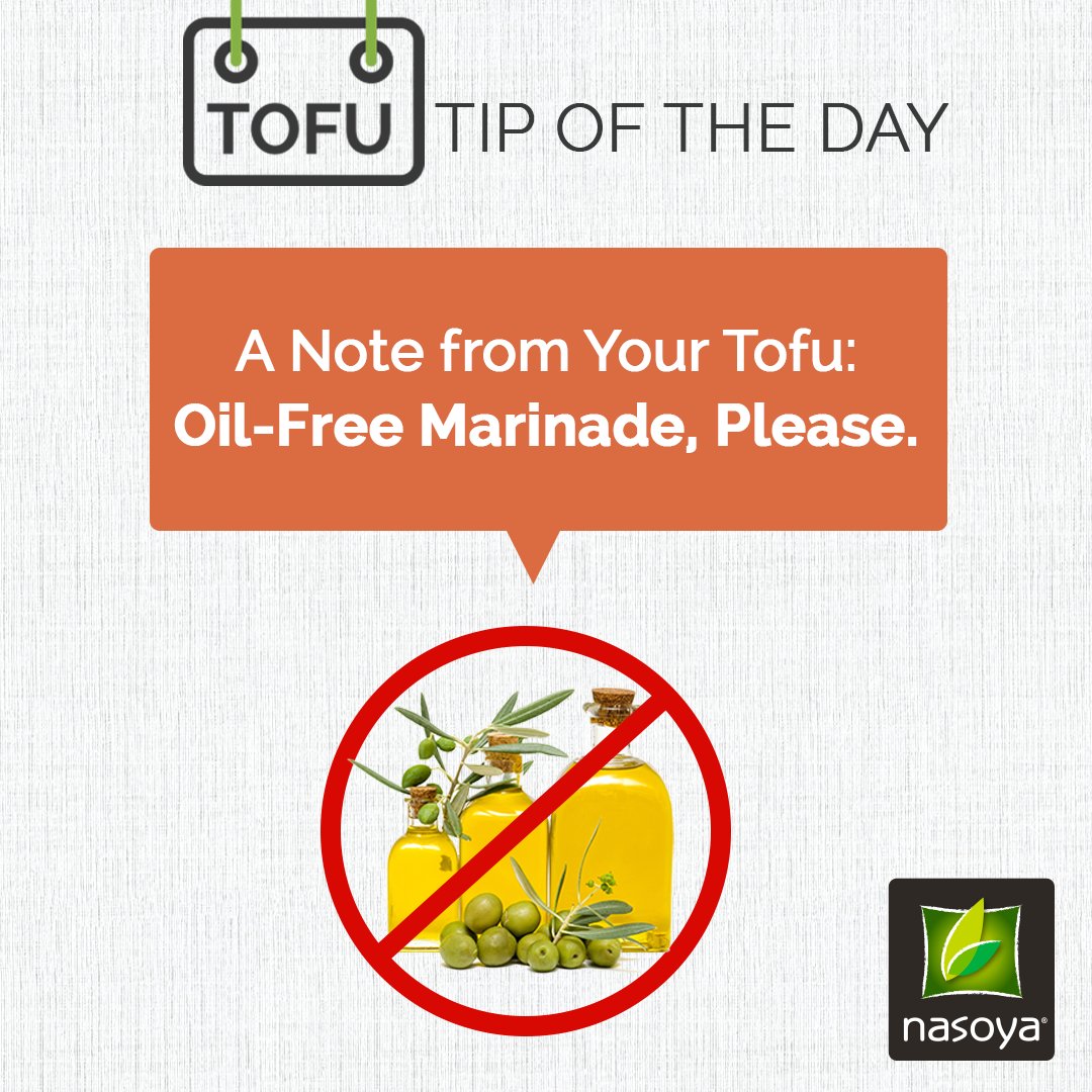 Nasoya's tweet photo. Achieve maximum marinade tastiness by using an oil-free base.
.
.
.
#tofutips #tofuforthought #plantbased #plantprotein #cleaneating https://t.co/fMUcqTn3fb