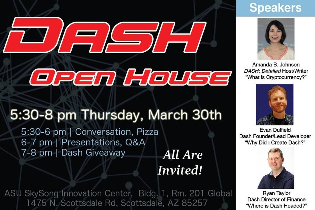 BitcoinNotBombs's tweet photo. Looks like @Dashpay got an office in Phoenix and are having an open house.
https://t.co/op0nbrYYzJ #Phoeinx #Bitcoin #Dash #Meetup #Crypto https://t.co/vanwBluqbi