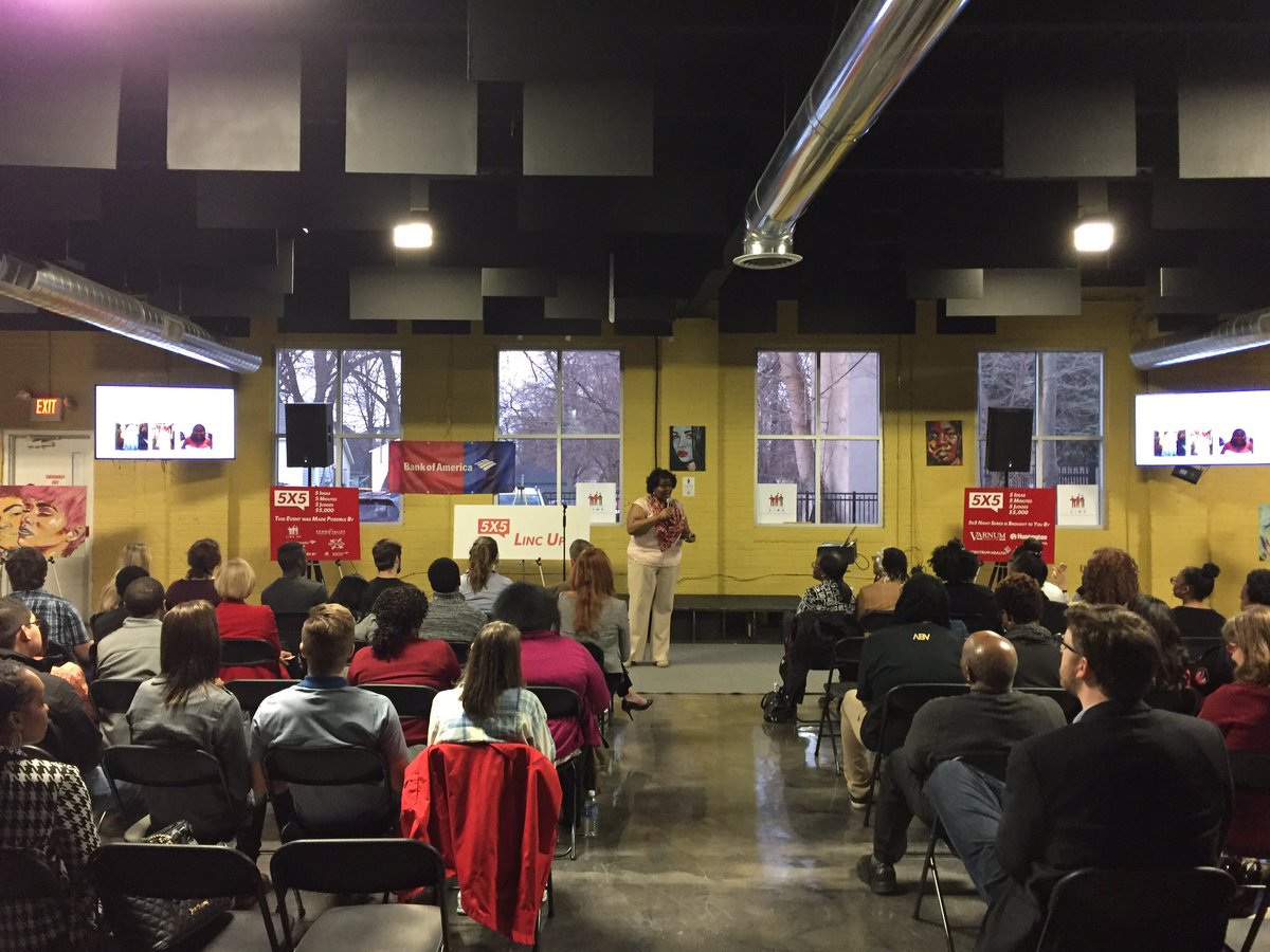 erichaslinger's tweet photo. Inspired by these entrepreneurs pitching ideas that make an impact and the community that supports them #5x5night https://t.co/dDDUe844Wb