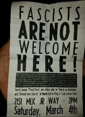 Fascists Are Not Welcome Here! @ Berkeley | California | United States