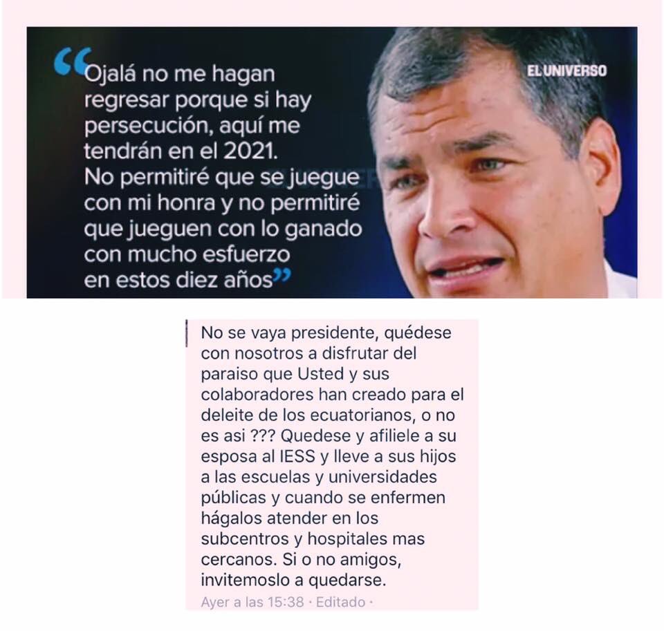 janburial's tweet photo. No lo pudo haber dicho mejor #ChaoAp #Fraude #LeninNoEsMiPresidente #2daVuelta lo invitamos a quedarse en su paraíso @MashiRafael https://t.co/SyrzQcipMB