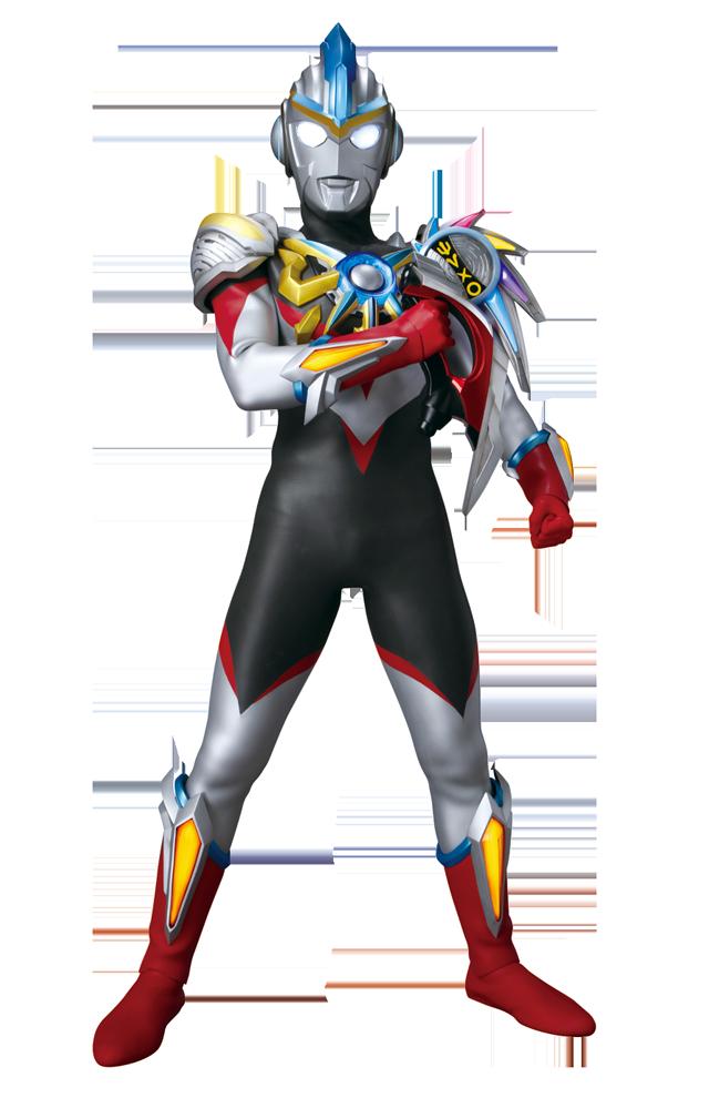 オカノ ウルトラマンギンガビクトリー ウルトラマンギンガとウルトラマンビクトリーがウルトラフュージョンブレスの力で合体した姿 ギンガとビクトリーの能力の他にもウルトラ10勇士の技も使うことが出来る 必殺技はウルトラフュージョンシュート