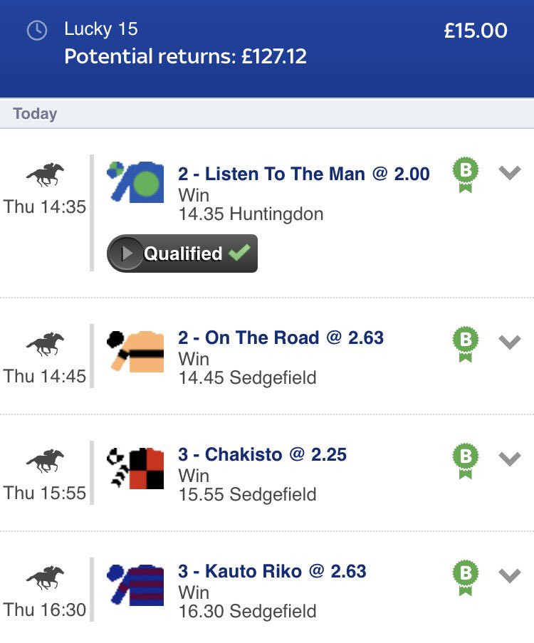 betwithvalue's tweet photo. Lucky 15 for today's races!! £15 returns £127 with Skybet #Value https://t.co/1ncxBsLlvf