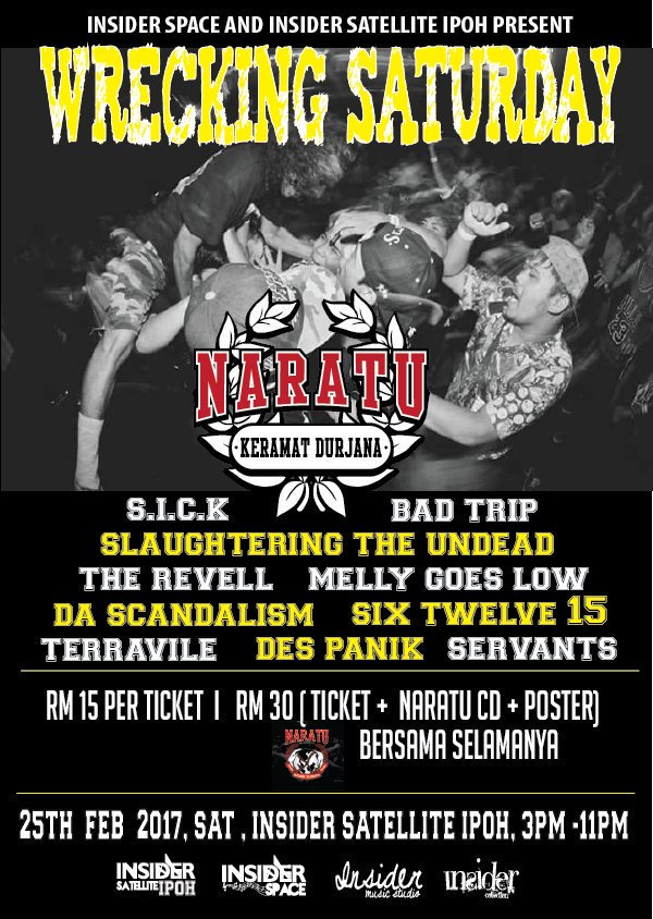 THIS SATURDAY Kita ada <a href="/naratukd/">Naratu</a> <a href="/stubandofficial/">slaughteringundead</a> @Sooicankick @therevellmy @mellygoeslowmy <a href="/servantsmy/">S E R V A N T S</a> <a href="/DesPanikBand/">DES PANIK!</a> <a href="/terravile/">TRRVL BAND</a> and more ++
