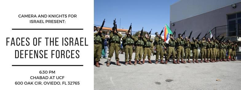 Knights4Israel's tweet photo. Also this coming Tuesday with @CAMERAonCAMPUS and @ChabadUCF - IDF Soldiers + Kosher BBQ #ZioKnights #JEWCF https://t.co/MYgt2ajstj