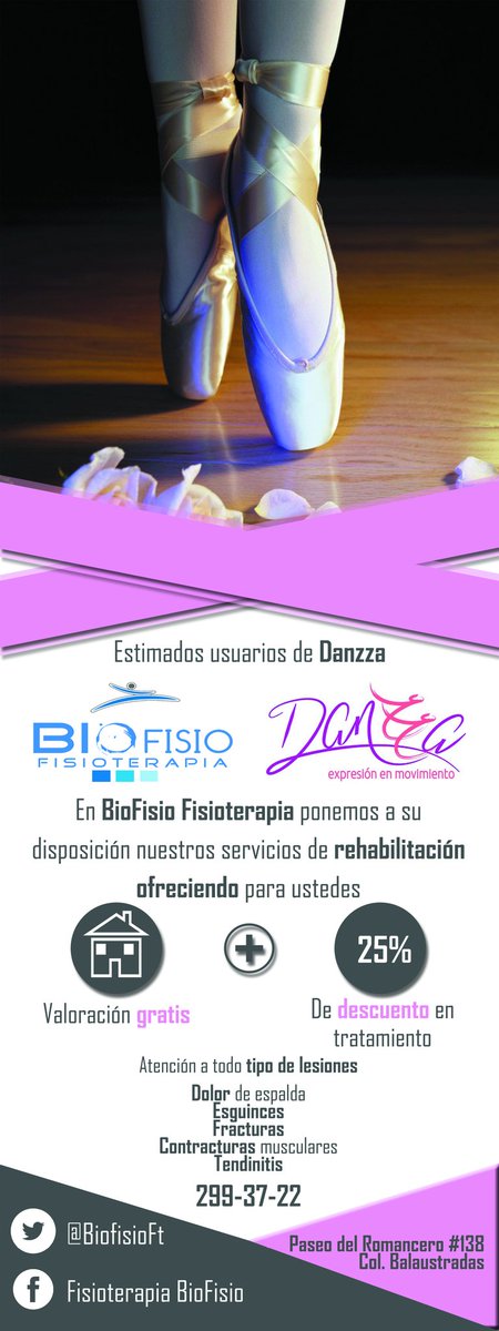 BiofisioFt's tweet photo. Atención! Si conocen a alguien de la escuela Danzza! Diganle de nuestras promociones! #Queretaro #Salud #Fisioterapia https://t.co/GvKsrYYffw
