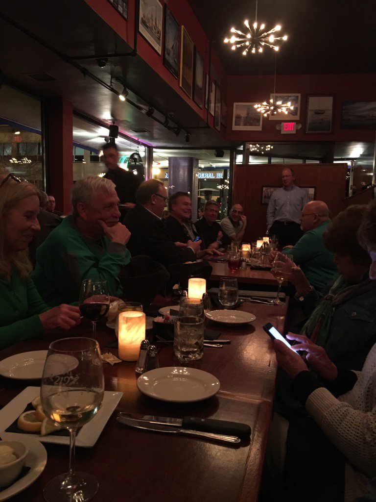 @HerdMBB Coach Dan D'Antoni telling some entertaining stories during dinner w/ some of our #tipoffclub members