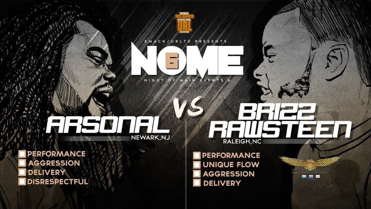 headquartersllc's tweet image. Retweet, Like, and Comment! royalsealent.com/arsonal-vs-bri… shared #Arsonal VS #BRIZZ #RAWSTEEN #SMACK/ #URL #Rap #Battle #Advertise #Event #Fight