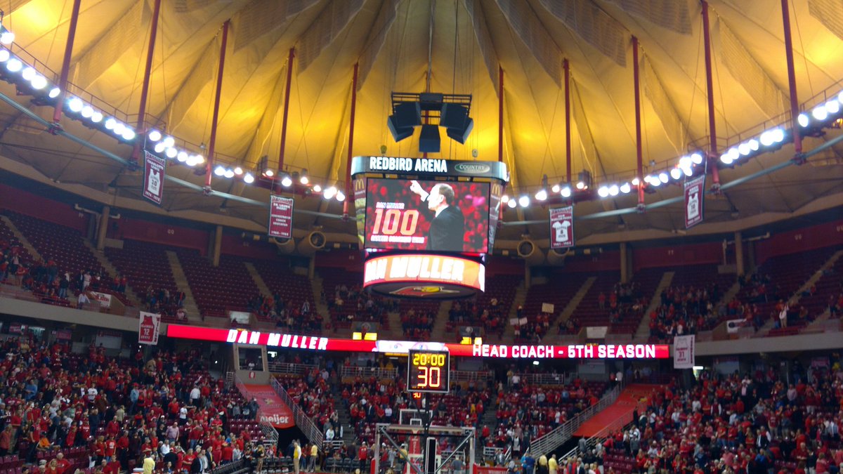 nlandi23's tweet photo. ISU wins 50-46 to finish undefeated at home this season. And coach Dan Muller won his 100th game. Incredible. #ISUhoops https://t.co/ejGFnbL2nY