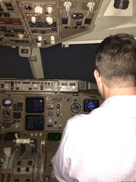 jaybmallory's tweet photo. "flying" the @UPS simulator.   Thanks to Greg Braun and the @RotaryLouKY for the fun. https://t.co/AQFIFhmjqC