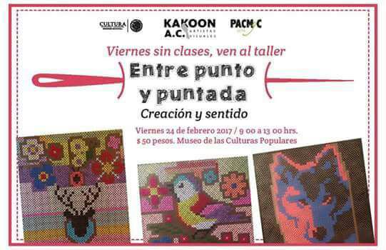 iceddgo's tweet photo. Este #ViernesSinClases te invitamos al taller "Entre punto y puntada", Museo de Culturas Populares de 09 a 13 hrs Coop: $50 #Durango https://t.co/csj9W825zj