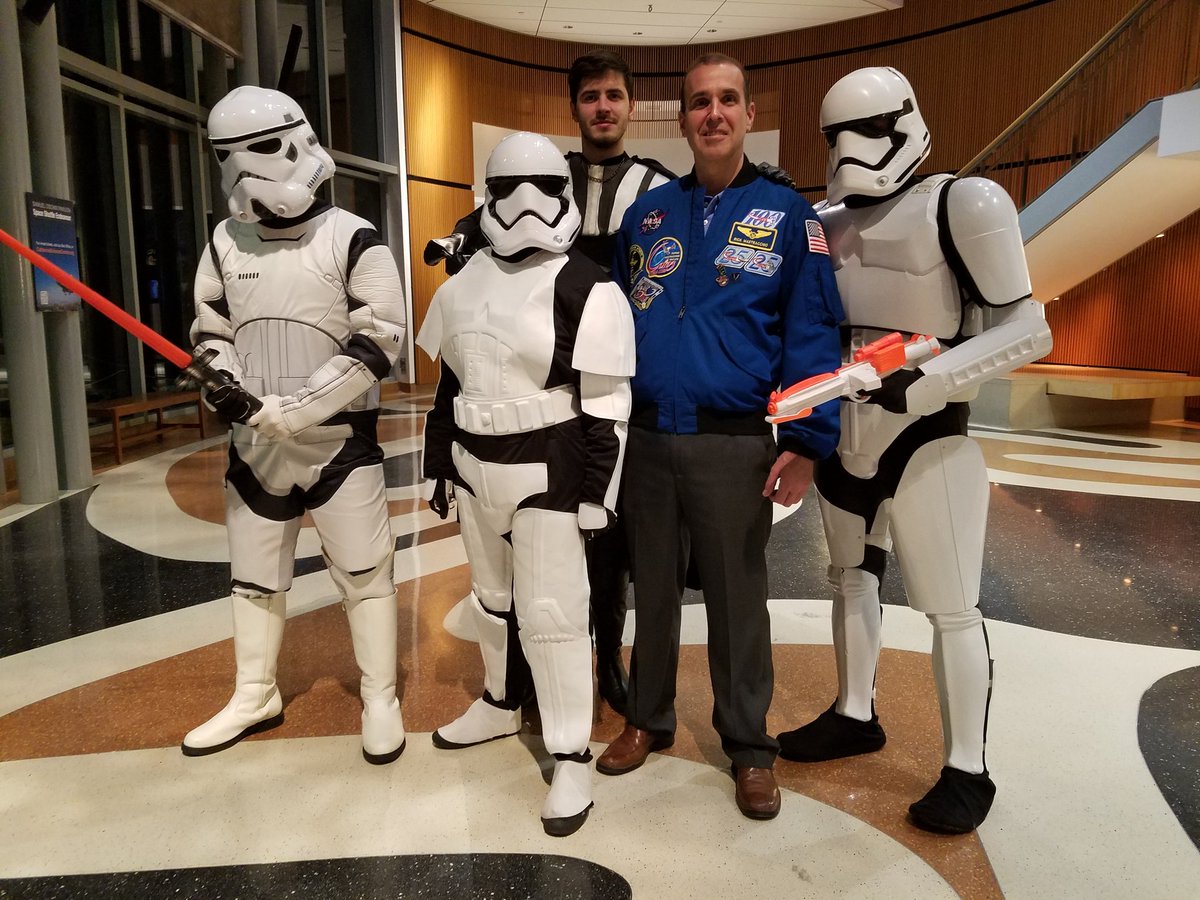 AstroRM's tweet photo. My storm troopers and I are planning to hijak the shuttle Endeavour to fly us back to the death star.  Beware. https://t.co/pcV9rJra0J