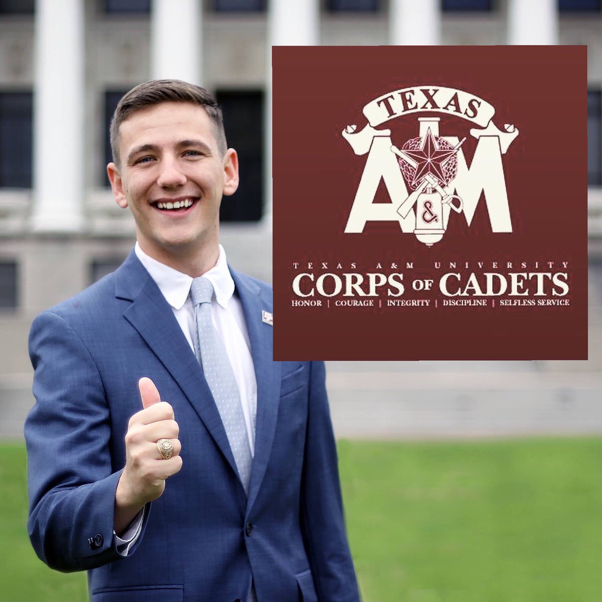 BobbyBforSBP's tweet photo. We are proud to announce that the Texas A&amp;M University Corps of Cadets has endorsed Bobby Brooks to be your next Student Body President! https://t.co/63KHI3eKVN