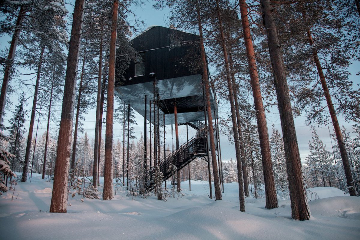 designmilk's tweet photo. Stargaze and Sleep in Snøhetta’s 7th Room at the Treehotel https://t.co/PGWDUoj00M https://t.co/kDaz9GFfqR