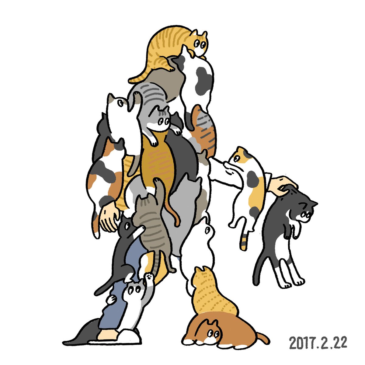 猫の日1日過ぎましたが…僕は犬派なので昨日の絵には柴犬が一匹隠れています 
