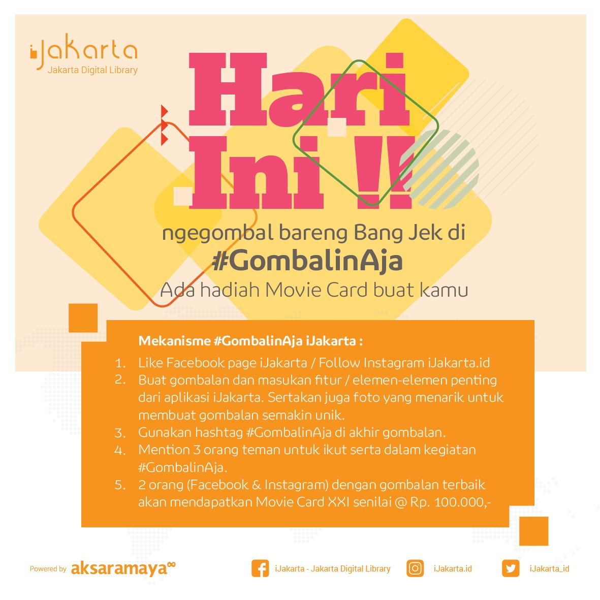 moco_id's tweet photo. Ikutan yuk #GombalinAja di Facebook &amp; Instagramnya iJakarta, Teman Moco! Ada Movie Card buat yang beruntung. https://t.co/taPbOh30cY